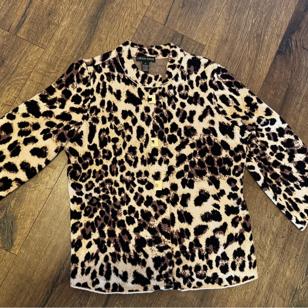 Carolyn Taylor Animal Print Knit Jacket